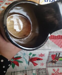 Norse Tradesman XL Viking Drinking Horn Mug - 100% Authentic Beer Horn Tankard With Hardwood Bottom & Ring Engravings | The Eternal, Low Polish, approx. 30 oz 43 71Cehd6FZBL 2