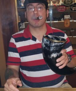 AleHorn Viking Horn Mug with Stand | Viking Drinking Horn Mug, Viking Cup | Handcrafted Tankard Mug, Viking Beer Mug | Viking Drinking Cup | Viking Mugs | Horn Cup - Viking Mug | Polished 20 oz XL - 20oz 37 71Ces81RTbL