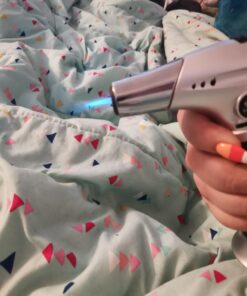 Blow Torch, Professional Kitchen Cooking Torch with Lock Adjustable Flame Refillable Mini Blow Torch Lighter for BBQ, Baking, Brulee Creme, Crafts and Soldering(Butane Gas Not Included) Silver+black 37 71CfEkULn6L