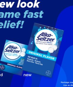 Alka-Seltzer Effervescent Tablets Original Flavor, Fast Multi-Symptom Relief from Headache and Body Ache, Dissolvable Effervescent Fizzy Tablets, 72 Ct (Package May Vary) 16 71CfHCgr1L