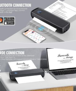 Portable Printer Wireless for Travel,Bluetooth Thermal Printer Support 8.5" X 11" US Letter &Legal, A4&A5 Thermal Paper, Inkless Printer Compatible with iOS, Android & Laptop for Office Car Home black 17 71CfYsMwTXL