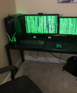 Need 55 Inch Large Computer Desk - Modern Simple Style Home Office Gaming Desk, Basic Writing Table for Study Student, Black Metal Frame, Black 55 inches 31 71Cg5mjkJPL