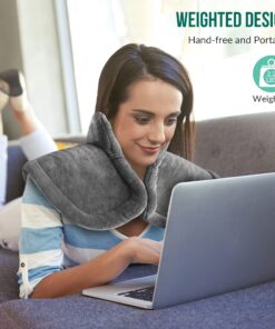 Snailax Heating Pad for Back Pain Relief, Electric Large Heating Pad for Neck and Shoulders,Cramps, Neck Warmer Weighted Wearable Back Heated Wrap, 6 Heat Settings & Auto Shut Off, Washable,Gifts 24" x 33"Gray 53 71CigqhEROL