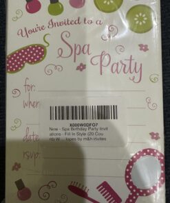 Spa Birthday Party Invitations - Fill In Style (20 Count) With Envelopes by m&h invites 5 71CihitVXKL