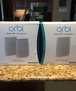 NETGEAR Orbi Ultra-Performance Whole Home Mesh WiFi Satellite Extender - works with your Orbi Router to add 2,500 sq. feet at speeds up to 3 Gbps, AC3000 (RBS50) AC3000 | Satellite 36 71Cj4ILHuYL
