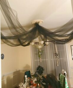 Craft And Party, Black Fabric Tulle Roll 54 Inch by 40 Yards (120 ft) Fabric Tulle Bolt for DIY Tutu Skirt, Wedding and Decoration (Black) 54" x 40 yards 32 71CjUftx8uL