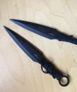 Ace Martial Arts Supply Ninja Stealth Black Throwing Knives with Nylon Case (Set of 3) Kunai 23 71CjwpdlqL