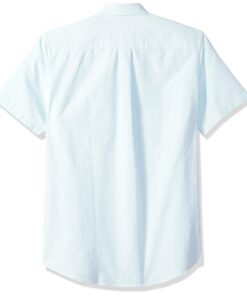Alternative view of Amazon Essentials Men's Regular-Fit Short-Sleeve Pocket Oxford Shirt X-Large Aqua Blue