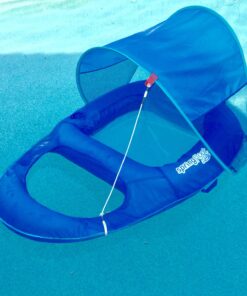 SwimWays Spring Float Recliner with Removable Canopy - Swim Lounger for Pool or Lake, Blue Dark Blue / Light Blue 37 71Ck4wUthvL