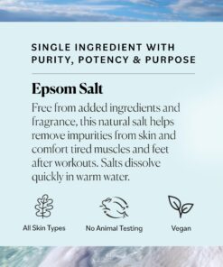 Sky Organics 5 lbs Epsom Salt - 100% Pure Magnesium Sulfate, USP Grade, Kosher, Non-GMO - Bath and Foot Soak, Soothing Body Soak. Made in USA, 29 71Ck56XVHL