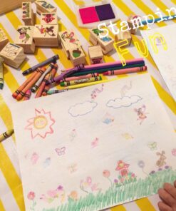 Melissa & Doug Stamp-a-Scene Stamp Pad: Fairy Garden - 20 Wooden Stamps, 5 Colored Pencils, and 2-Color Stamp Pad English Only 24 71CkdDY2fkL