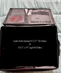 EXLIFBAG File Organizer, Fireproof File Box with Lids, Important Document Organizer Box with Lock, Portable File Folder Organizer with Handle Black 1 Layer 84 71CkhNv5WjL