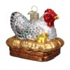 Old World Christmas Farm Animals Glass Blown Ornaments for Christmas Tree, Hen on Nest 10 71Cl 5Dvl L