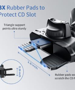 OQTIQ Magnetic CD Phone Car Mount for Car CD Player, CD Slot Car Phone Mount Holder with Built-in 6 Strong Magnets, Compatible with iPhone Samsung Galaxy LG and More Black-Red 29 71ClL7qz7pL