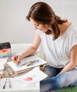 ARTEZA Colored Gel Pens Set of 60, Fine Point (0.8-1.0mm) Pens for Journaling and Coloring, Non-Toxic, Acid-Free, Vibrant Ink Pens for Adults 31 71Cmyd6ToXS