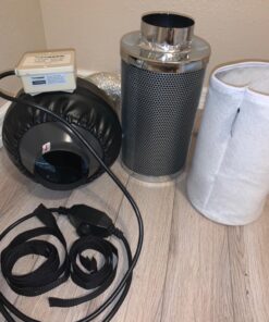 VIVOSUN Ventilation Kit 4 Inch 203 CFM Inline Duct Fan with 4"x 14" Carbon Filter Odor Control System with Australia Virgin Charcoal for Grow Tent Ventilation Z4 w/ carbon filter 38 71CpDOb7DnL