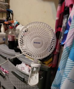 Hurricane Fans - Classic 6 Inch Clip Fan - Portable Fan with Strong Clamp, Two Speed Settings, and Adjustable Tilt Mechanism, White - Great Work Fan, School Fan, Desk Fan, Greenhouse Fan 6" Classic 33 71CrMD5ylKL