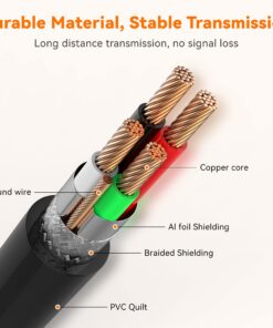 USB 2.0 Printer Cable 10FT(3 Pack), Printer Cord A Male to B Male, Replacement Cable for Mice, Keyboards, Printers and Cameras, Compatible for HP, Canon, Dell, Epson, Lexmark, Xerox, Samsung, Brother 3 Pack 10 71CsGauETEL