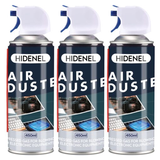 HIDENEL Compressed Air Duster Cleaning - Disposable Canned air Duster Cleaner Caned Air Duster - for Computers Electronics Keyboard Cleaning - 3 Cans