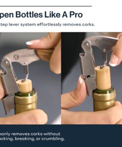 Hicoup Wine Opener - Professional Corkscrews for Wine Bottles w/Foil Cutter and Cap Remover - Manual Wine Key for Servers, Waiters, Bartenders and Home Use - Classic Rosewood 32 71CsfJEbatL