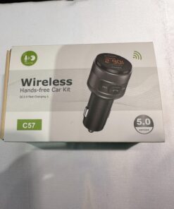 IMDEN Bluetooth 5.0 FM Transmitter for Car, 3.0 Wireless Bluetooth FM Radio Adapter Music Player FM Transmitter/Car Kit with Hands-Free Calling and 2 USB Ports Charger Support USB Drive black 36 71Csnyn kAL