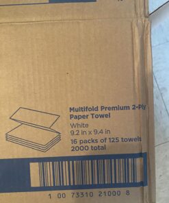 Georgia-Pacific Blue Select Multifold Premium 2-Ply Paper Towels by GP PRO (Georgia-Pacific); White; 21000; 125 Paper Towels Per Pack; 16 Packs Per Case 2000 paper towels 35 71CtB8kLDIL