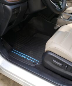 Honda Genuine Parts 08P17-TLA-120A All Season Floor Mat, 1 Pack, Black & Blue Strip 7 71CtuOJ1p7L
