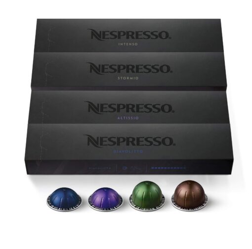 Nespresso Capsules VertuoLine, Dark Assortment Variety Pack, Dark Roast , 40 Count Coffee & Espresso Pods, Brews 7.8 oz and 1.35oz 40 Piece Assortment