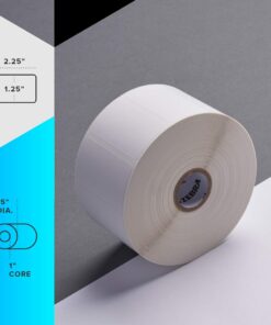 Zebra 2.25 x 1.25 in Direct Thermal Polypropylene Labels PolyPro 4000D Permanent Adhesive Shipping Labels 1 in Core 6 rolls 10031644SP 9 71CuHY szmL