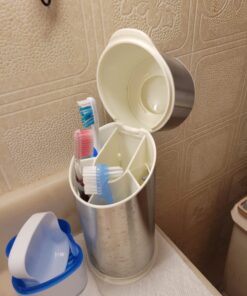 OXO Good Grips Stainless Steel Toothbrush Organizer 9.75 Inch 33 71CuWx5XA2L