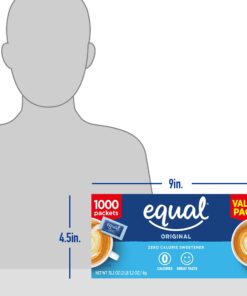 EQUAL Original Zero Calorie Sweetener, Sugar Substitute, 1000 Packets 1000 Count (Pack of 1) 21 71CulIMslyL