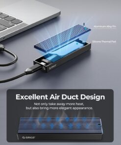 ORICO M.2 NVMe SSD Enclosure, USB 3.1 Gen 2 (10 Gbps) to NVMe PCI-E M.2 SSD Case Support UASP for NVMe SSD Size 2230/2242/2260/2280(up to 4TB) (M.2 NVMe) 46 71CusCx9IiL