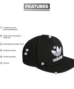 adidas Originals Men's Trefoil Chain Flatbrim Snapback Cap, One Size Black/White 17 71CwLxTHS