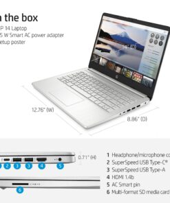 HP 14-inch Laptop for Student and Business - AMD Ryzen 3-3250U Processor, 16GB RAM, 1TB SSD, 10H Long Battery Life, HD Webcam, Bluetooth, Wi-Fi, Windows 11 Home in S Mode, Bundle with Wireless Mouse 16GB RAM | 1TB SSD AMD R3-3250U 9 71CweYNcAIL