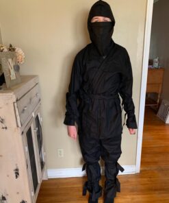 Men's Deluxe Ninja Costume, Black, One Size 10 71CxNmoRtxL