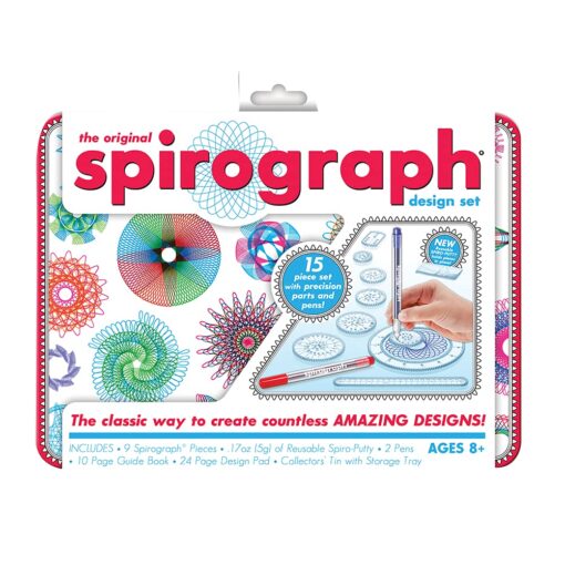 Spirograph Design Set Tin - Spiral Art Kit with Classic Gear Design Kit in a Collectors Tin for Kids Ages 8 and Up 1 Pack (Tin Set)