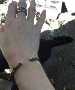 Alternative view of Asgard Small Viking Pagan Gothic Pewter Dragon Bracelet