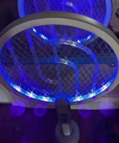 Electric Fly Swatter Racket, Mosiller 4000V 2 in 1 Bug Zapper with USB Rechargeable Base, Powerful Mosquitoes Trap Lamp & Fly Killer with 3 Layer Safety Mesh for Home, Bedroom, Kitchen, Patio (1 Pack) 1 Pack 46 71CyxMELJVL 4