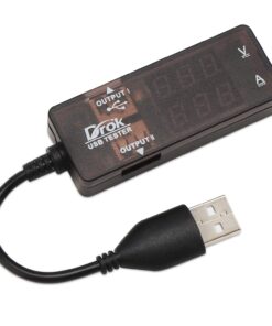 Alternative view of DROK USB Tester, USB-A 2.0 Digital Multimeter Dual USB Output Ports PD QC 3.0 Color LED Display, 7 Modes Capacity Voltage Current Power Voltmeter Ammeter for Laptop Power Bank Solar Panel Black