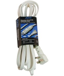 Axis 3-Outlet Indoor Extension Cord with Flat-Profile Plug - 8-foot, White (45505) 24 71D 2c4eGML