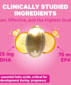 Pink Stork Prenatal DHA, Omega 3 Fish Oil Supplements with DHA and EPA, Pregnancy and Postpartum Essentials, Brain Support, Mood Health, Cognitive and Fetal Development - 60 Softgels 13 71D fGPTRJL