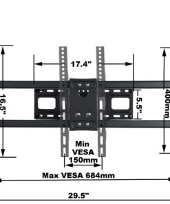 VideoSecu MW380B5 Full Motion Articulating TV Wall Mount Bracket for Most 37"-70" LED LCD UHD Plasma HDTV Up to 125 lbs with 684x400 600x400 400x400 150x100mm, Dual Arm Pulls Out Up to 14" AW9 48 71D n4lfgL