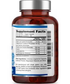 Super B-15 100 Vcaps - Niacin Calcium Choline Inositol DMG TMG - Supports Healthy Oxygen Energy Levels 7 71D0gD5Jg5L