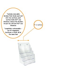 SourceOne Premium 4-Tier Magazine and Brochure Holder – Clear Acrylic Countertop Organizer 1 Pack 11 71D0muZ3HHL