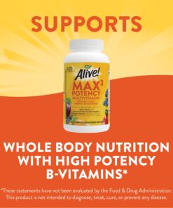 Nature's Way Alive! Max3 Potency Multivitamin, Antioxidants & High Potency B-Vitamins to Support Cellular Energy Metabolism*, 180 Tablets 180 Count (Pack of 1) 16 71D1Ft4ikCL 1