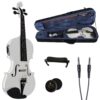 Cecilio 4/4 CVNAE-White Ebony Fitted Acoustic/Electric Violin in Pearl White(Full Size) 6 71D1NU1GbHL