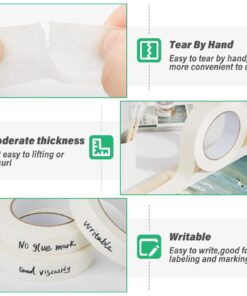 CREGEAR Masking Tape 20 Pack, 1inch × 55yards Per Roll, Beige White Masking Tape Bulk for Painting, Arts, Crafts, Label, Light Duty Packaging General Purpose, Total 1100 Yards/3300 Feet 12 71D1h5H2UL 1