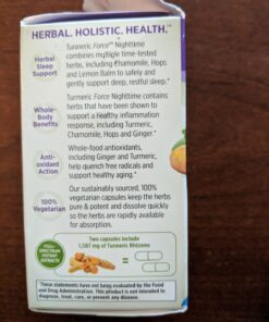 New Chapter Turmeric Supplement + Sleep Aid - Turmeric Force Nighttime for Sleep Support with Valerian Root + Ginger + NO Black Pepper Needed + Non-GMO Ingredients - 60 Vegetarian Capsule 19 71D22HRW0YL