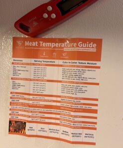 DOQAUS Digital Meat Thermometer, Instant Read Food Thermometer for Cooking, Kitchen Probe with Backlit & Reversible Display, Cooking Temperature Turkey Grill BBQ Candy Light Red 4.6'' Probe 26 71D2KB QncL