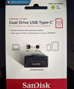 SanDisk 128GB Ultra Dual Drive USB Type-C - USB-C, USB 3.1 - SDDDC2-128G-G46, Gray 36 71D2V5FYB4L